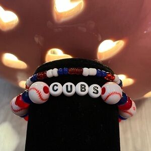 “Chicago Cubs” bracelet set❤️🤍💙⚾️